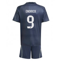 Real Madrid Endrick #9 Uit tenue Kids 2025-26 Korte Mouw (+ Korte broeken)